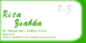 rita zsabka business card